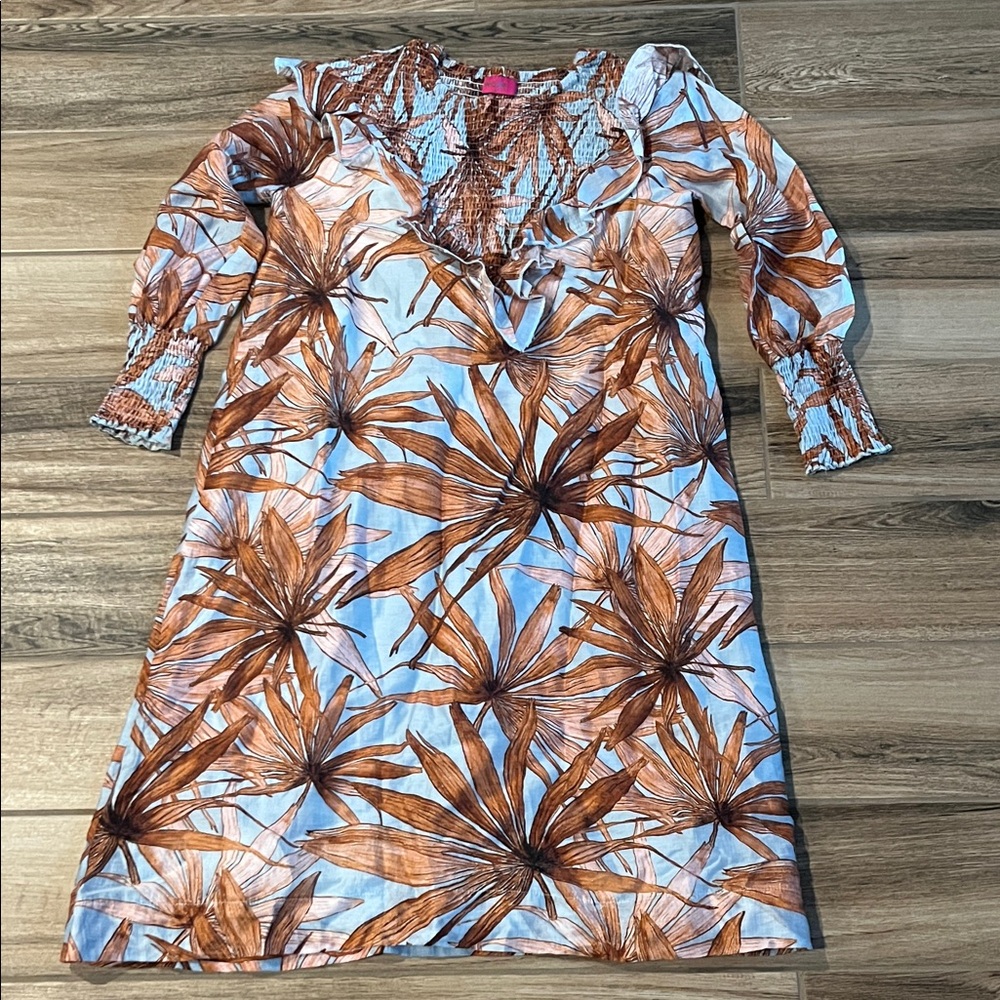 MDRN Floral Print Smocked Dress